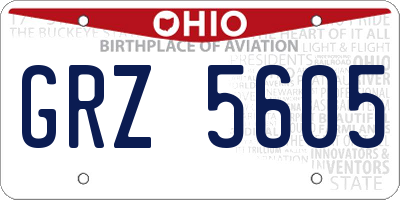 OH license plate GRZ5605