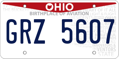 OH license plate GRZ5607