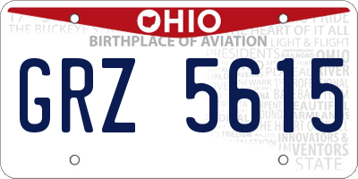 OH license plate GRZ5615