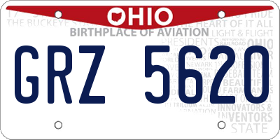 OH license plate GRZ5620