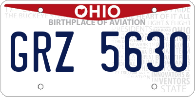 OH license plate GRZ5630