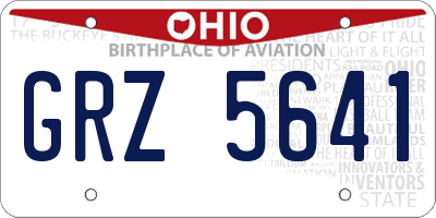 OH license plate GRZ5641