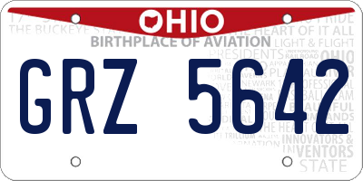 OH license plate GRZ5642