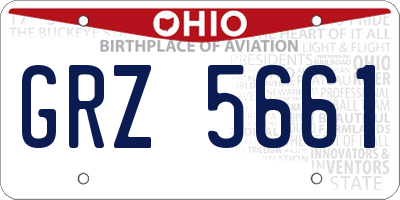 OH license plate GRZ5661