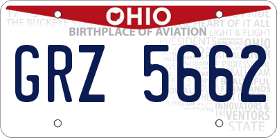 OH license plate GRZ5662