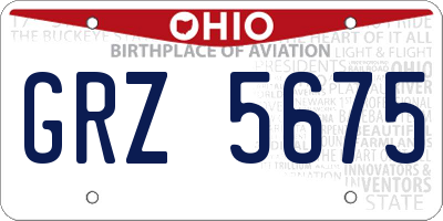 OH license plate GRZ5675