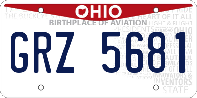 OH license plate GRZ5681