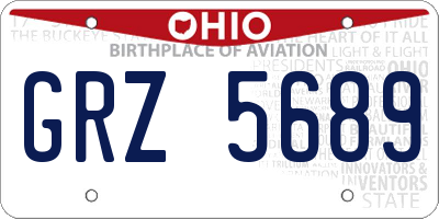 OH license plate GRZ5689