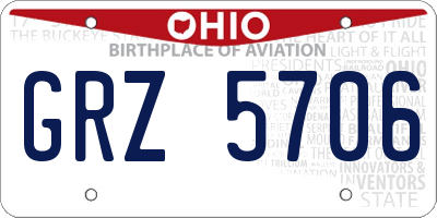 OH license plate GRZ5706