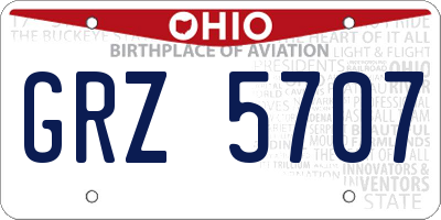 OH license plate GRZ5707