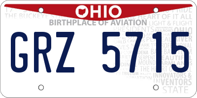 OH license plate GRZ5715