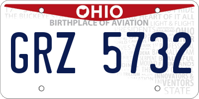 OH license plate GRZ5732