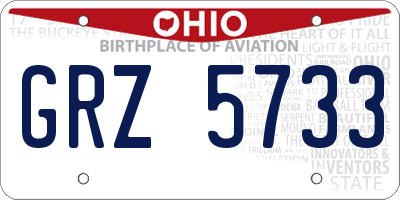 OH license plate GRZ5733