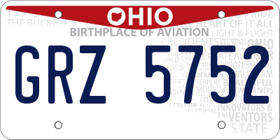 OH license plate GRZ5752