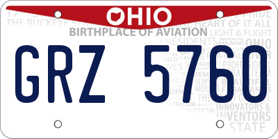 OH license plate GRZ5760