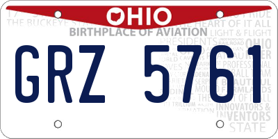 OH license plate GRZ5761