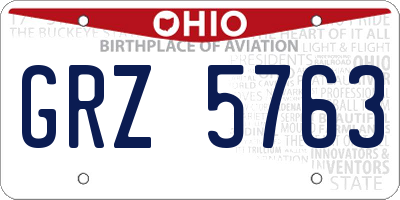 OH license plate GRZ5763