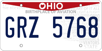 OH license plate GRZ5768