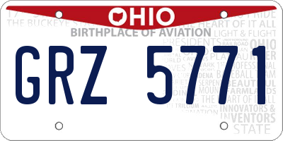 OH license plate GRZ5771