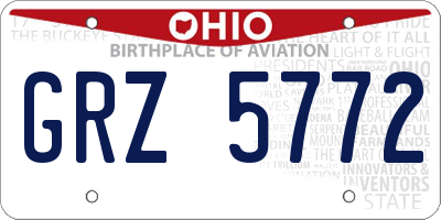 OH license plate GRZ5772