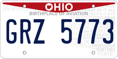 OH license plate GRZ5773