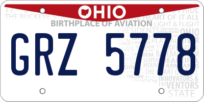 OH license plate GRZ5778