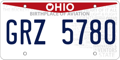 OH license plate GRZ5780