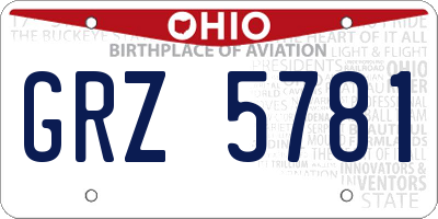 OH license plate GRZ5781