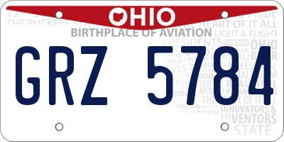 OH license plate GRZ5784