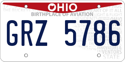 OH license plate GRZ5786