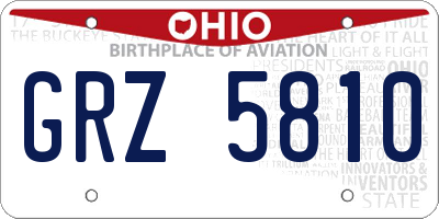 OH license plate GRZ5810