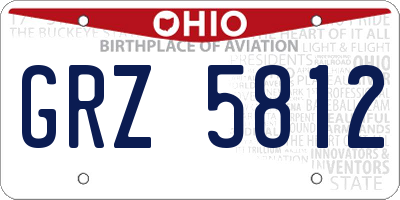 OH license plate GRZ5812