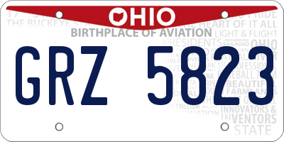 OH license plate GRZ5823