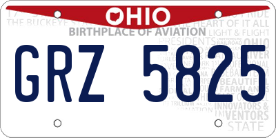 OH license plate GRZ5825