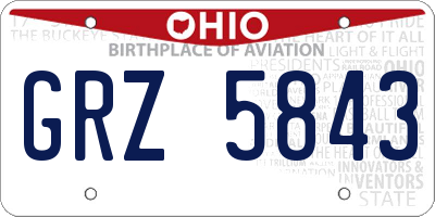 OH license plate GRZ5843
