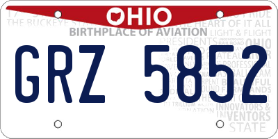 OH license plate GRZ5852