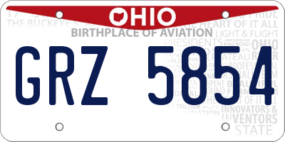 OH license plate GRZ5854