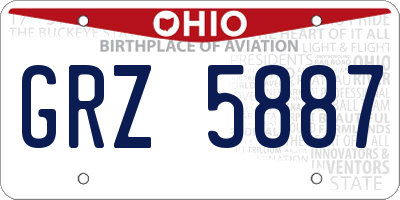 OH license plate GRZ5887