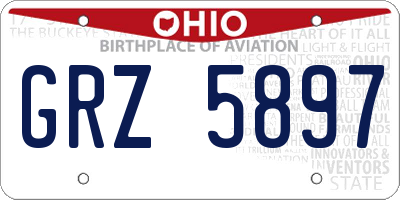 OH license plate GRZ5897
