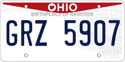 OH license plate GRZ5907