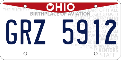 OH license plate GRZ5912
