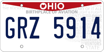 OH license plate GRZ5914