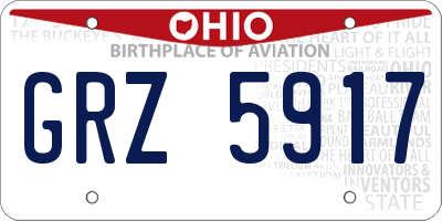 OH license plate GRZ5917