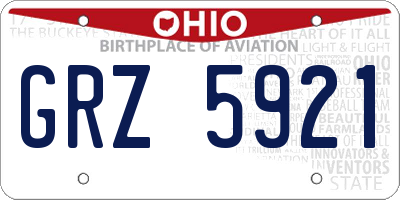 OH license plate GRZ5921