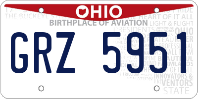 OH license plate GRZ5951
