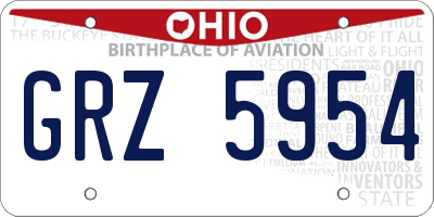 OH license plate GRZ5954