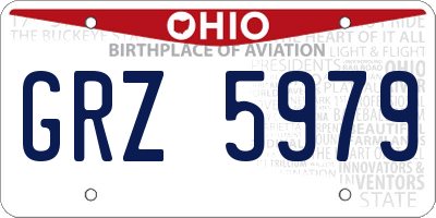 OH license plate GRZ5979