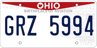 OH license plate GRZ5994