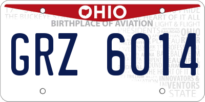 OH license plate GRZ6014