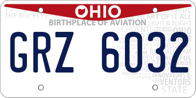 OH license plate GRZ6032